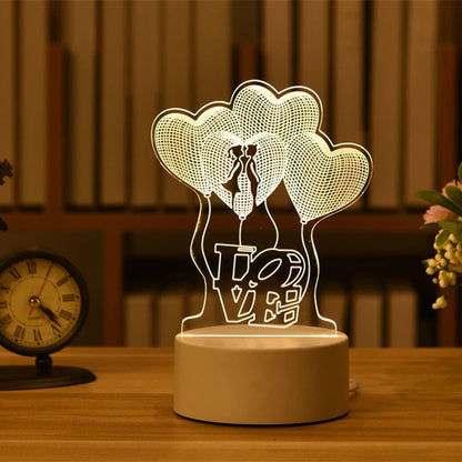 3D Lamp Acrylic USB LED Night Lights Neon Sign